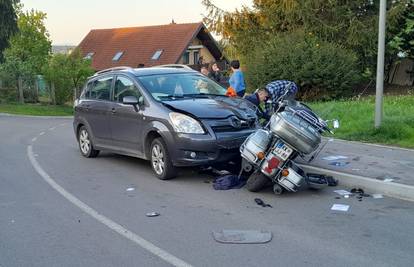 FOTO U sudaru auta i motora u Samoboru jedan ozlijeđen