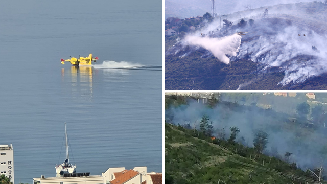 VIDEO Kanader i dalje gasi požar kod Žrnovnice: Zbog mina vatrogasci ne smiju ići tamo