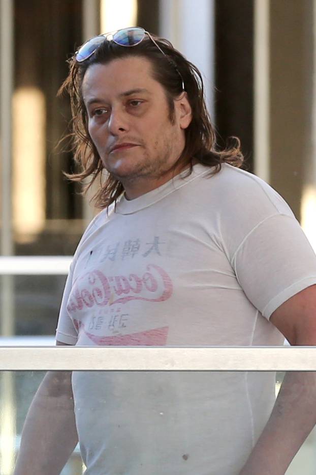 *EXCLUSIVE* Edward Furlong looks worse for wear during a shopping mall trip