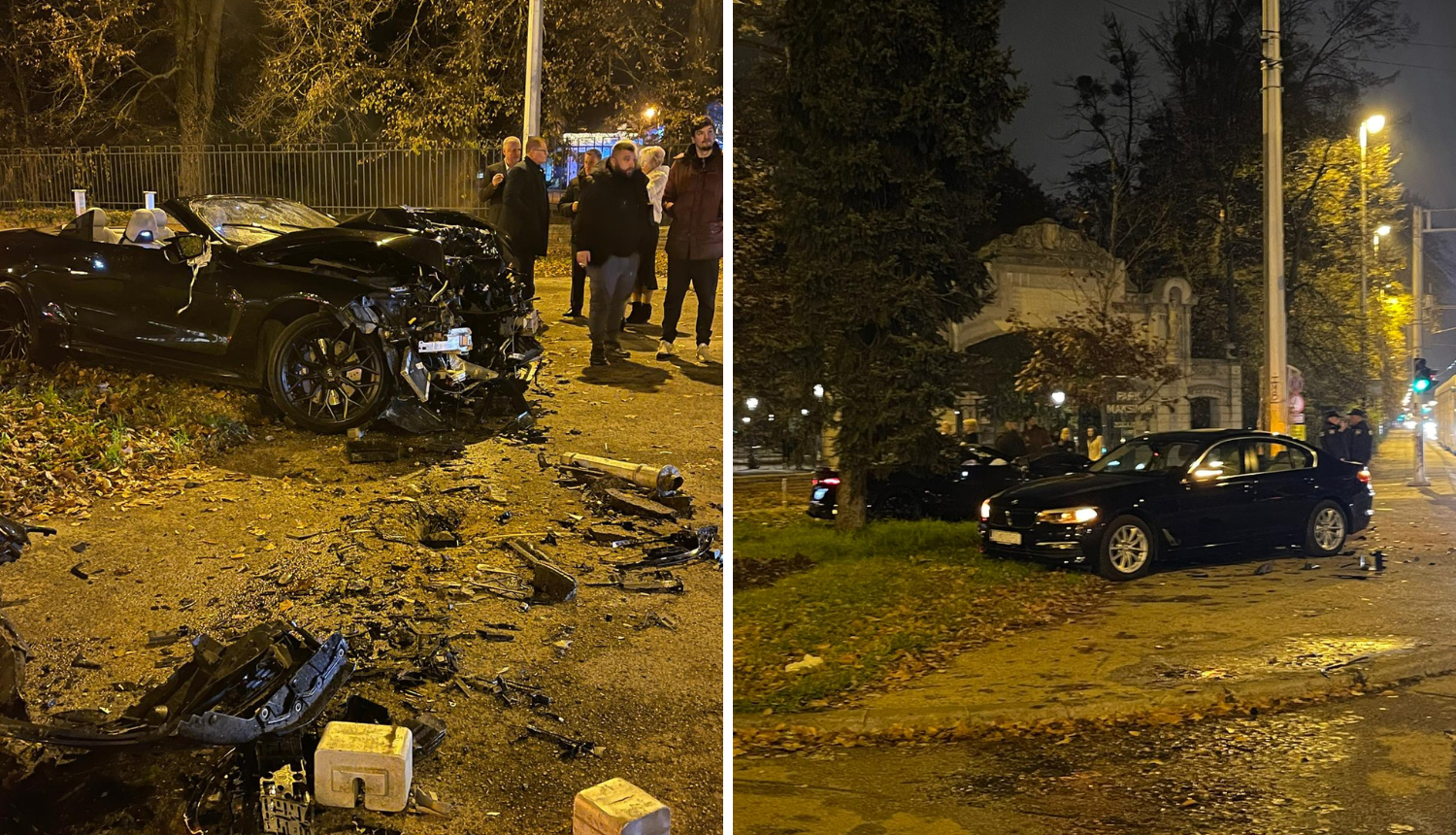 FOTO Užas u Zagrebu: BMW-om se zabio u stup, auto smrskan. Dvoje ljudi završilo je u bolnici