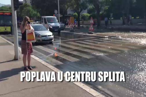 Pukla cijev usred Splita: Voda šikljala i stvorila malu 'poplavu' 