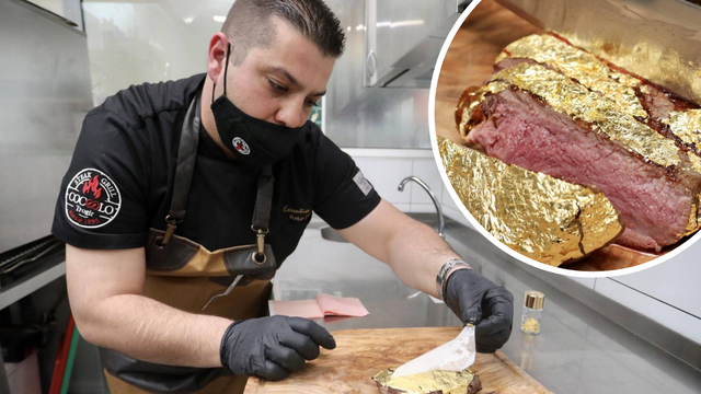 Biftek omotan zlatnim listićima: Dok se sprema porcija od 7500 kuna, ne smijete niti disati...
