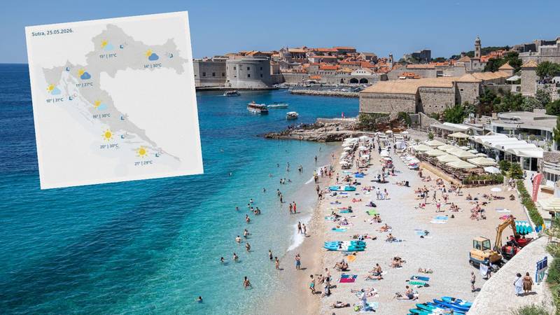 U ponedjeljak temperature idu i preko 30 stupnjeva. U utorak još vruće! Evo što nas čeka...