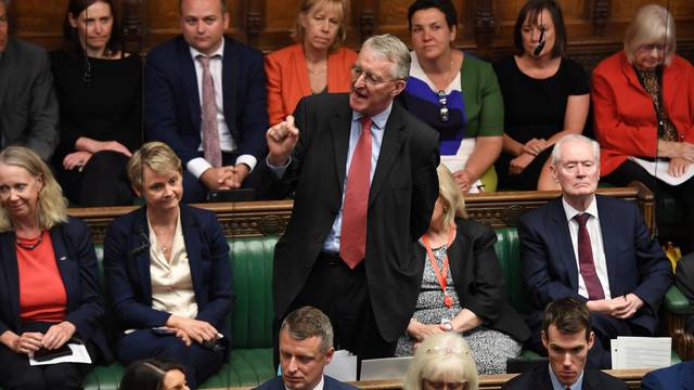 British Labour Party politician Hilary Benn speaks after Speaker John Bercow delivered a statement in the House of Commons in London
