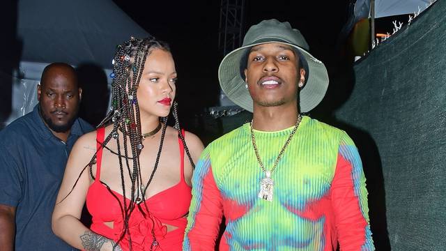 *PREMIUM-EXCLUSIVE* *MUST CALL FOR PRICING* Rihanna and A$AP Rocky attend the Imagine reggae show while on holiday in Barbados.