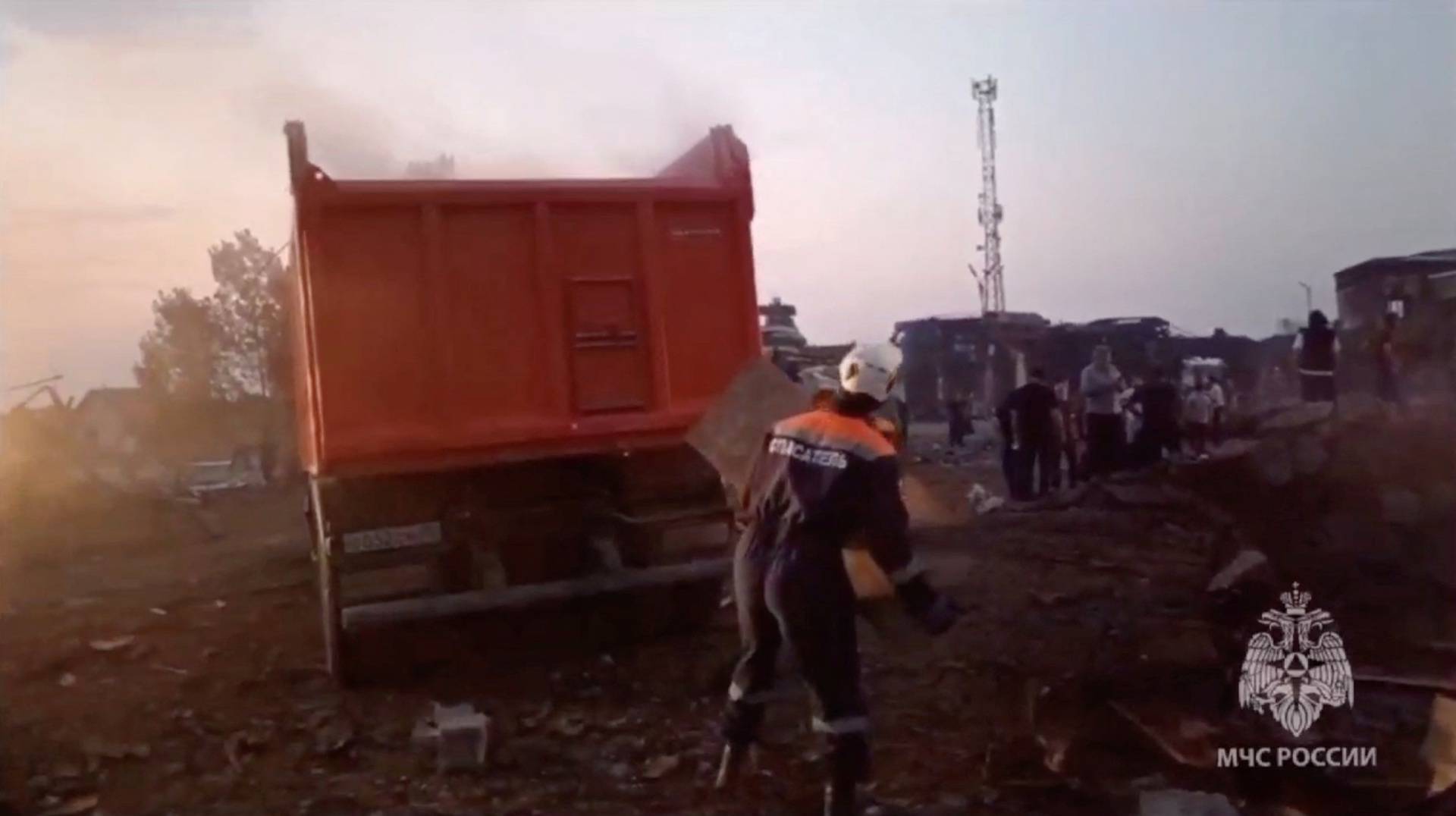 Aftermath of explosion at gas station in Makhachkala