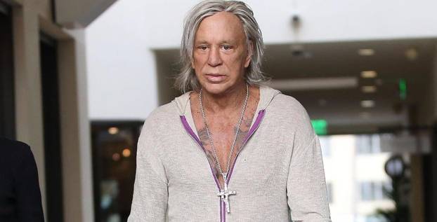 Mickey Rourke heads out for lunch at Mulberry Street Pizzeria