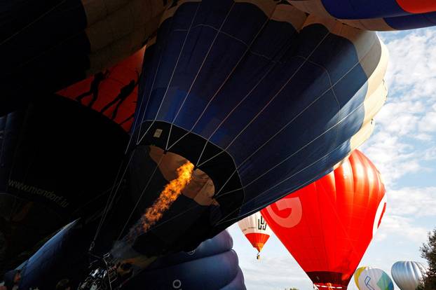 Hot air balloon fiesta above Hradec Kralove city