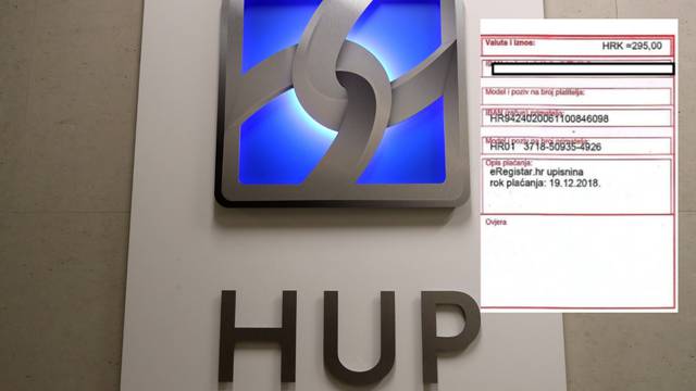 HUP: 'Ne nasjedajte na lažne uplatnice za upis u e-registar'
