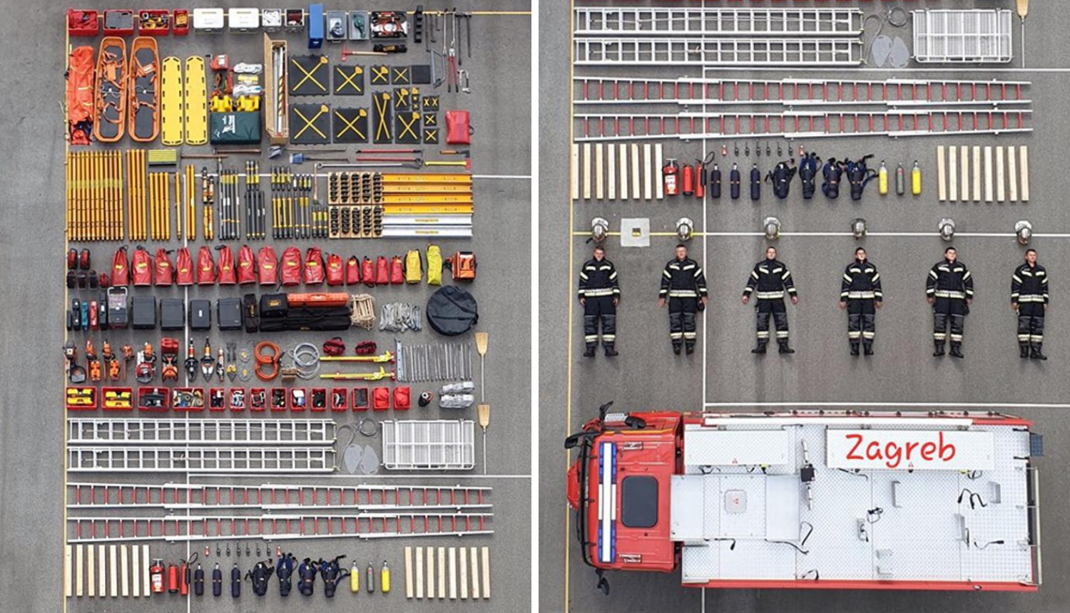 Zagrebački vatrogasci u Tetris izazovu: 'Ovo je naša oprema'