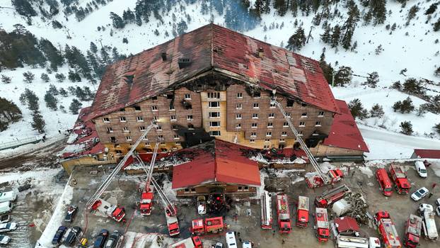 Hotel fire at a ski resort in Turkey