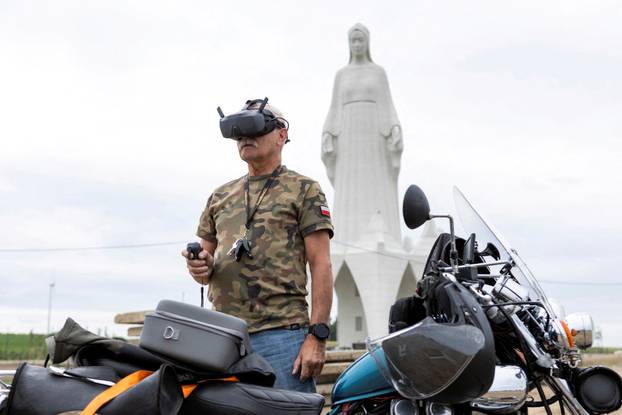 Europe's largest statue of the Virgin Mary ahead of its official opening to the public in the village of Konotopie near Torun