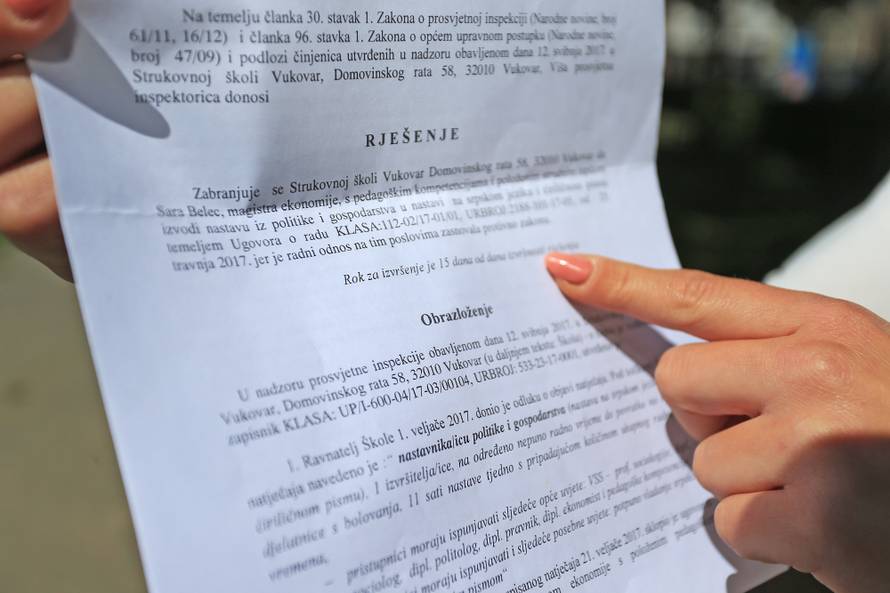 Hrvatskoj profesorici zabranili da predaje srpskom razredu