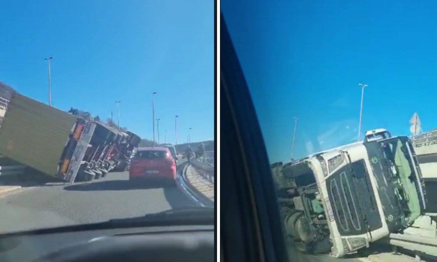VIDEO Prevrnuo se kamion kod Rijeke: 'Bilo je zastrašujuće...'