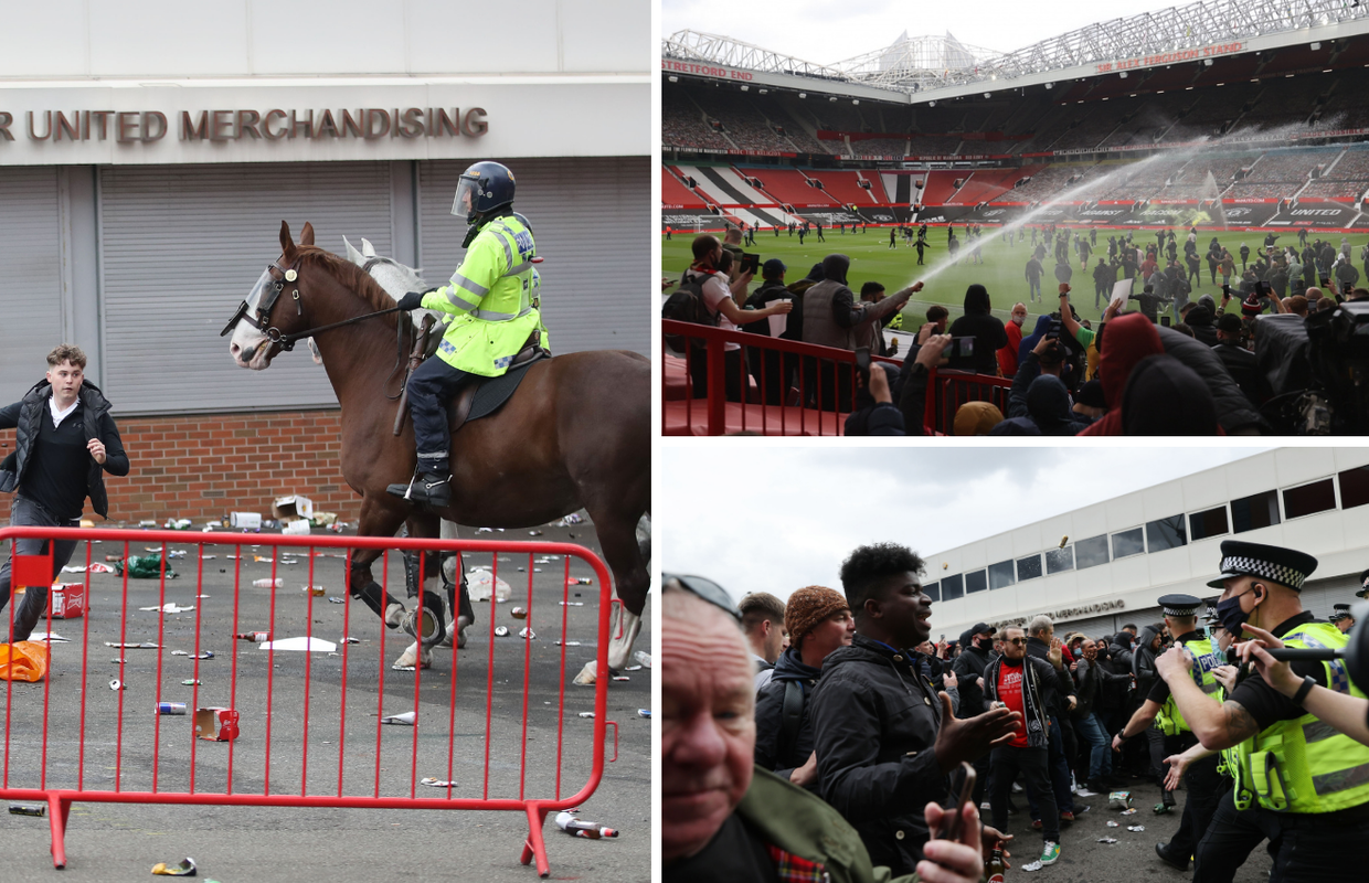 Utakmica Uniteda i Liverpoola je otkazana! Navijači se tukli s policajcima, bacali boce i baklje
