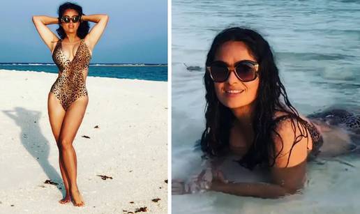 Salma odjenula 'leopard' badić pa ukrala svu pažnju na plaži