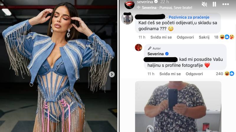 Severinu pitala kad će se početi odijevati u skladu s godinama, pjevačica joj nije 'ostala dužna'