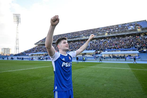 Zagreb: Slavlje igrrača GNK Dinamo nakon što su pobijedili Rijeku s 1:0