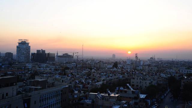 A general view of Damascus city during sunrise