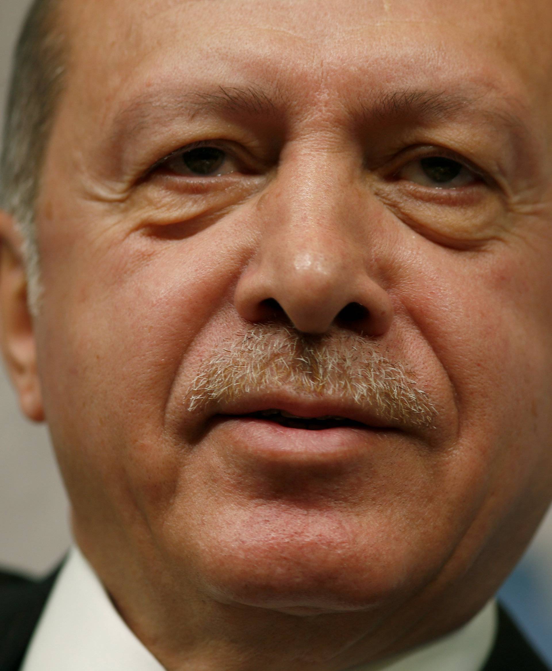 FILE PHOTO: The President of Turkey, Recep Tayyip Erdogan, speaks at Chatham House in central London