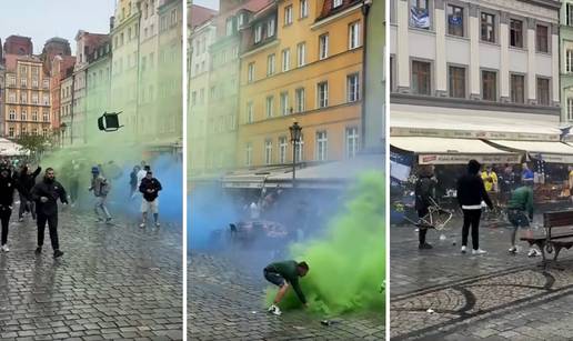 VIDEO Huligani demolirali grad uoči finala Konferencijske lige. Letjele stolice i dimne bombe...
