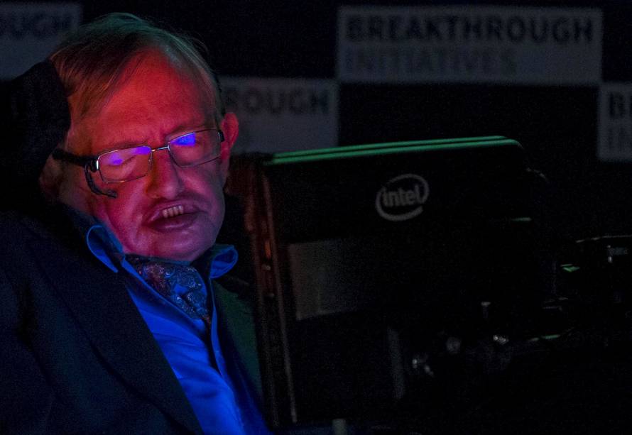 FILE PHOTO: Professor Hawking speaks at a media event to launch a global science initiative at The Royal Society in London