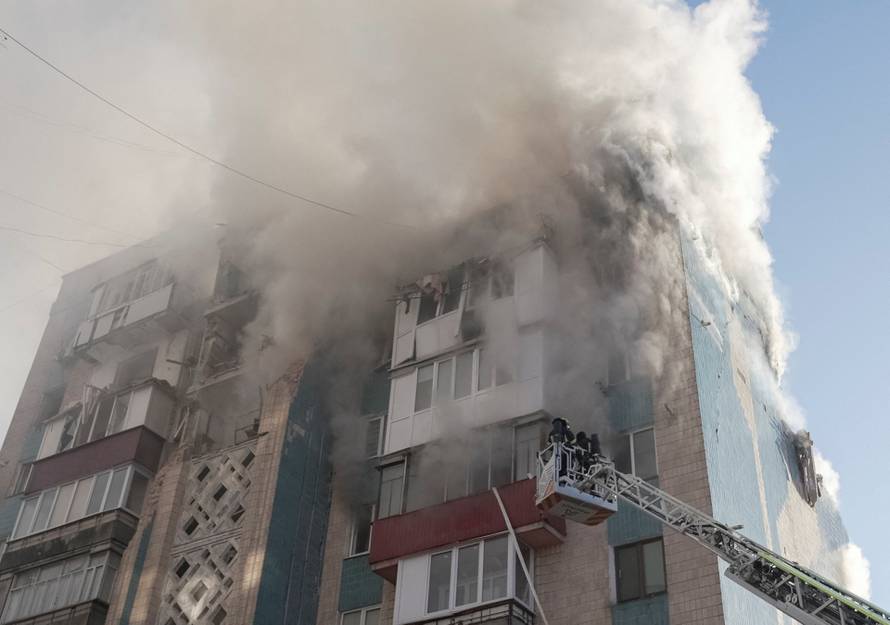 Aftermath of a Russian missile attack in Ternopil