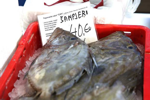 Šibenik: Ponuda ribe u šibenskoj ribarnici