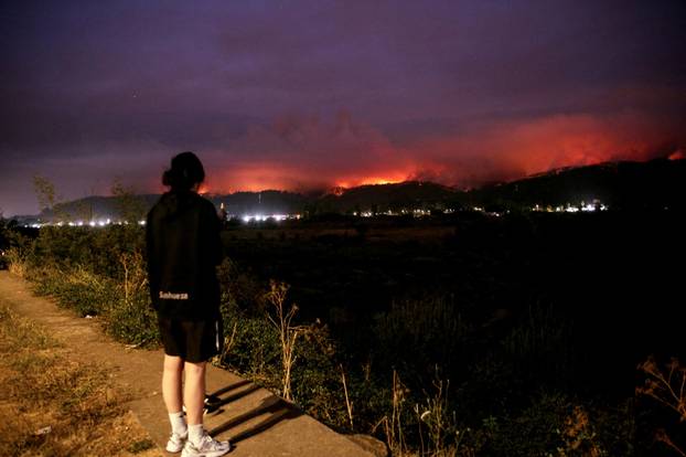 Wildfire burns in Chile