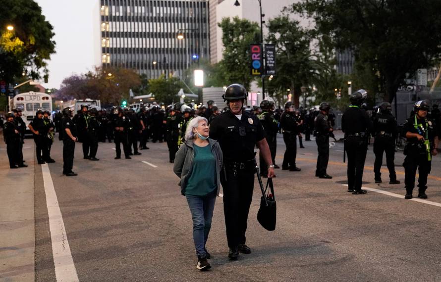 Protests against federal immigration sweeps continue in Los Angeles