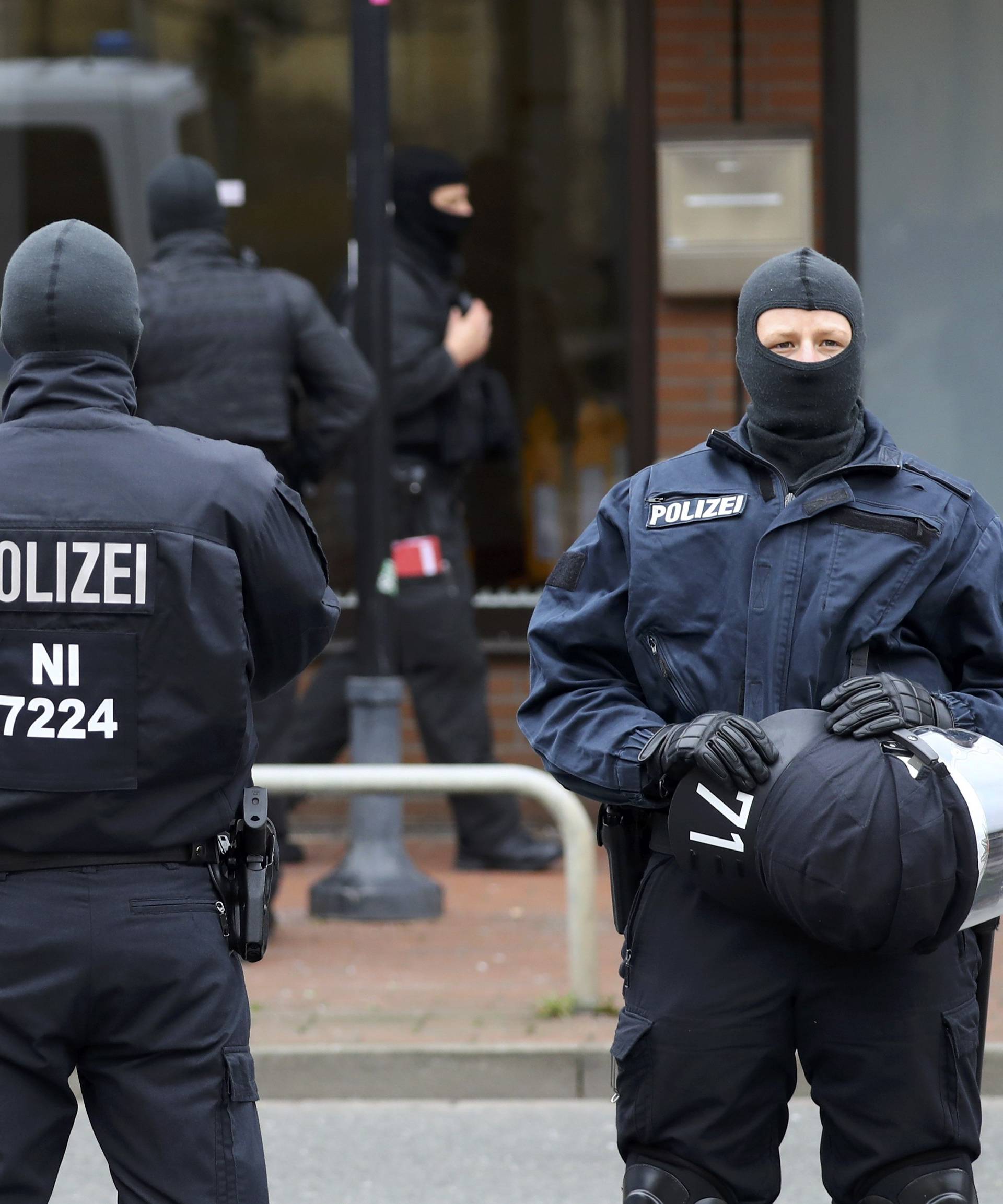 German special police forces outside a muslim prayer room in Hildesheim