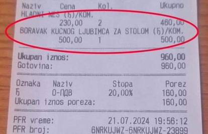 Sjeli u kafić pa ih šokirao račun. Naplatili im 4 € boravak psa za stolom: 'Kako ih nije sramota!'