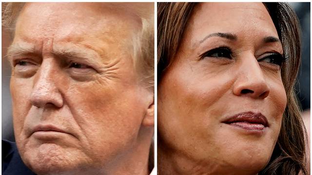 FILE PHOTO: Former U.S. President Donald Trump and U.S. Vice President Kamala Harris in combo photograph