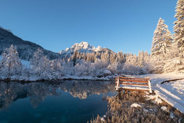 Cold winter morning in the mountains