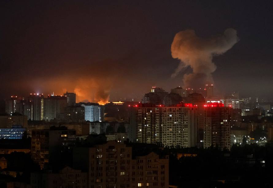 Russian drone and missile strike in Kyiv