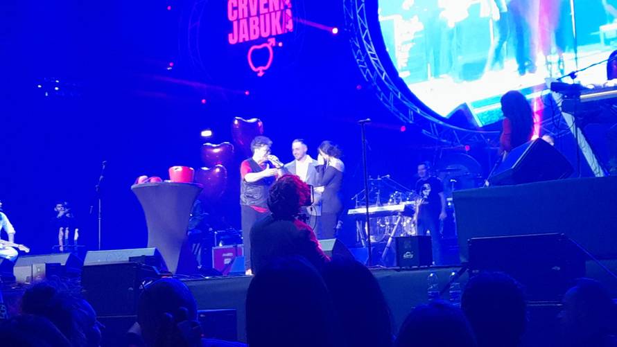 Ljubav u Areni Zagreb: Mladić zaprosio djevojku na pozornici tijekom koncerta Crvene jabuke