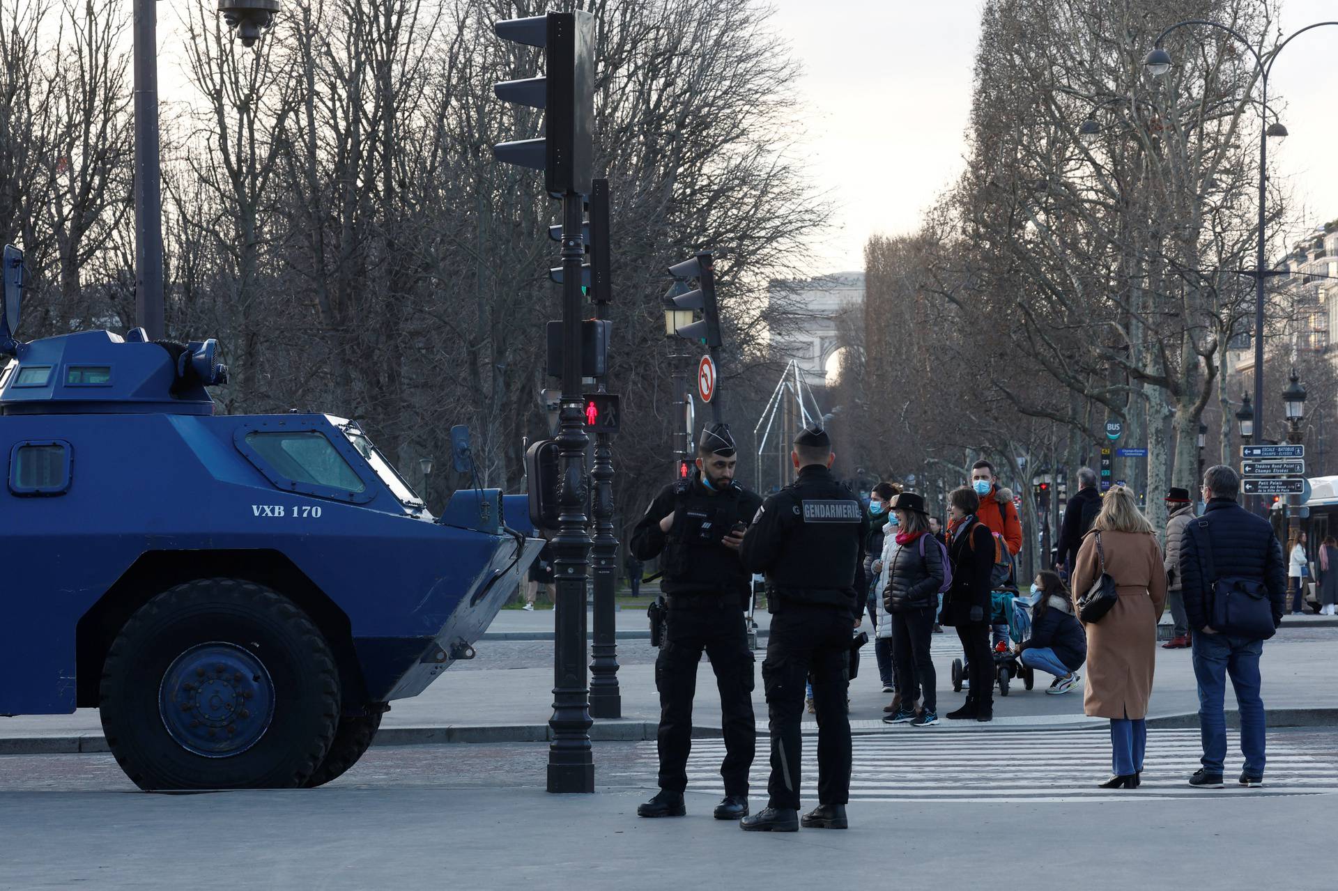 Armoured vehicles from the French Gendarmerie in place as French 'freedom convoy' underway to Paris