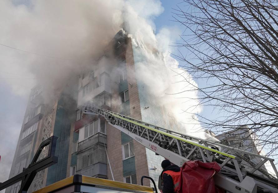 Aftermath of a Russian missile attack in Ternopil