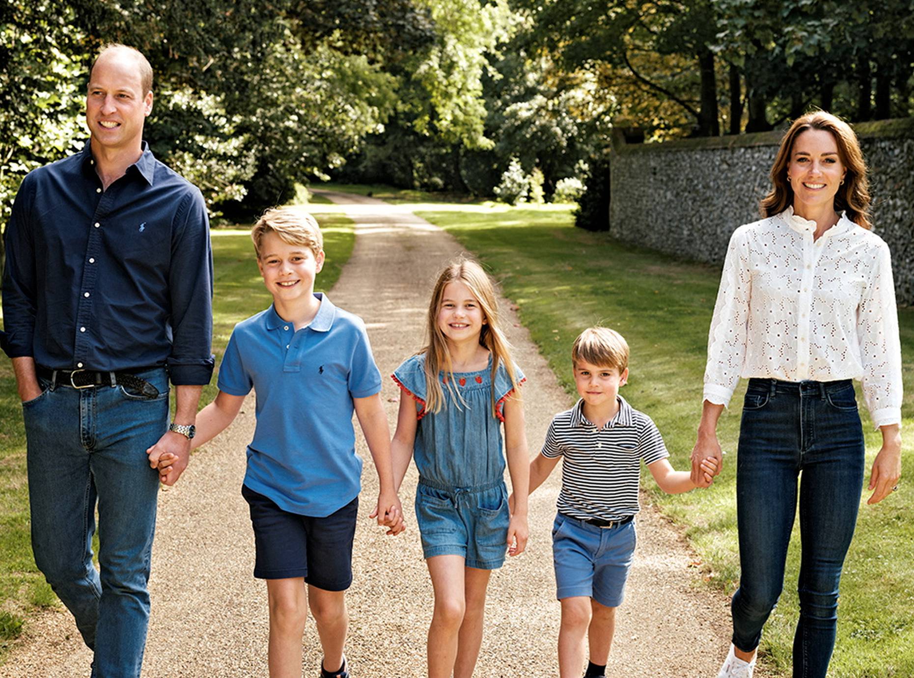 Christmas card of Britain's Prince William, Prince of Wales, Catherine, Princess of Wales and their children