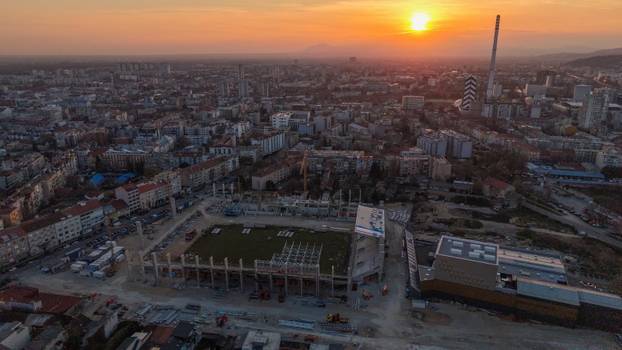 Zagreb: Fotografije iz zraka radova na novom stadionu u Kranjčevićevoj