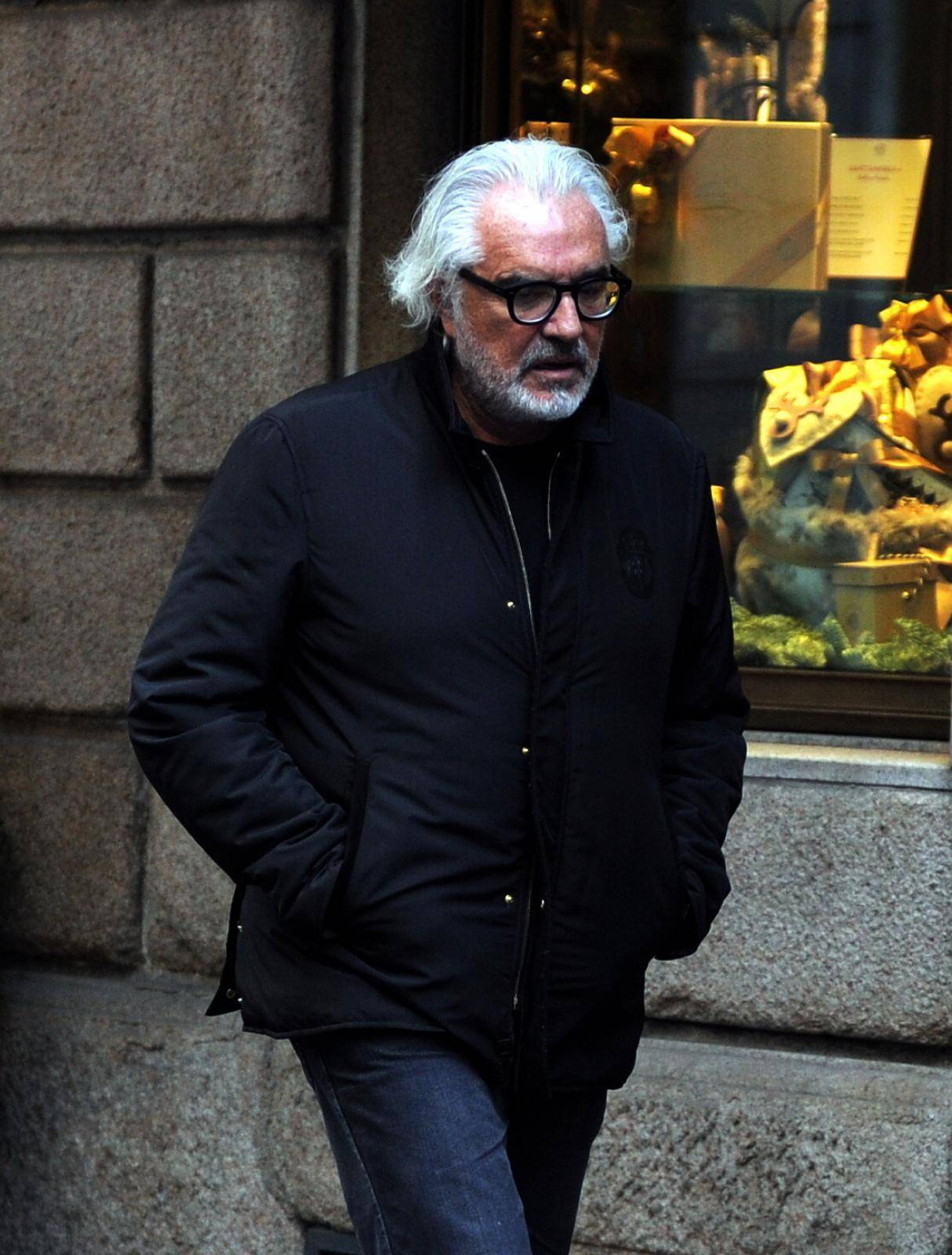 Milan, Flavio Briatore single shopping in the center