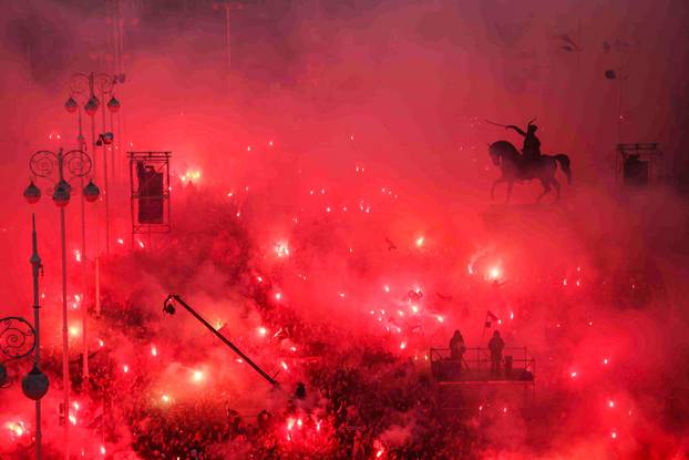 Zagreb: Bakljada na svečanom dočeku hrvatske rukometne reprezentacije