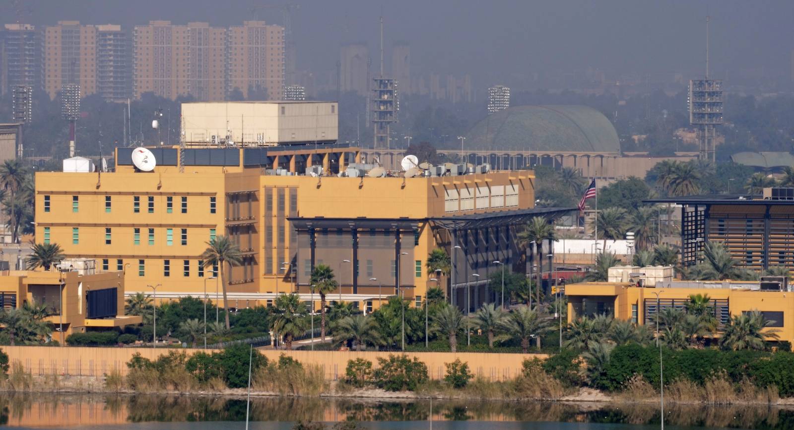 A general view of the U.S. Embassy at the Green zone in Baghdad