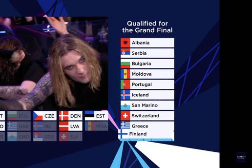 Završila je i druga polufinalna večer Eurosonga, ovo je svih 10 zemalja koje su prošle dalje...