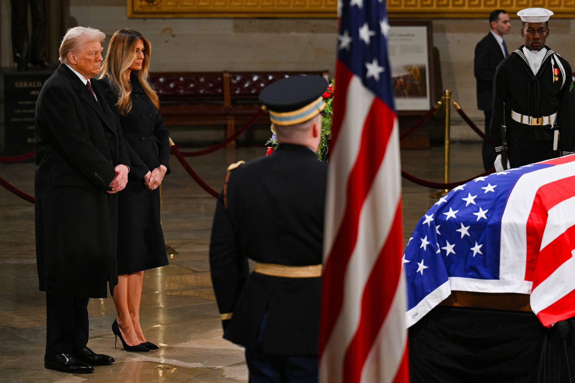 Former U.S. President Jimmy Carter lies in state at the U.S. Capitol in Washington