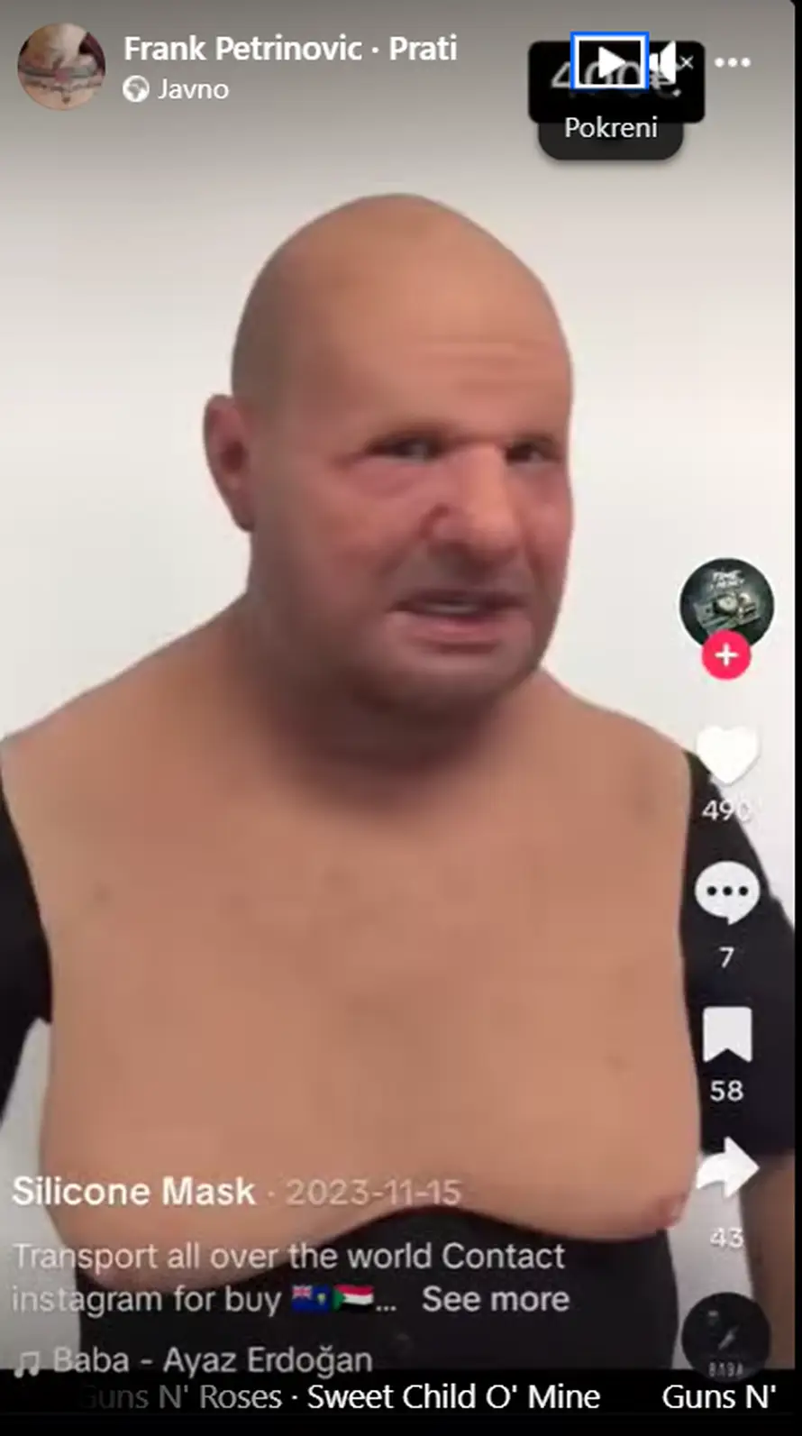 Jezivo! Je li ovo maska koju je koristio pljačkaš banke u Splitu? Evo što je ranije objavio na netu