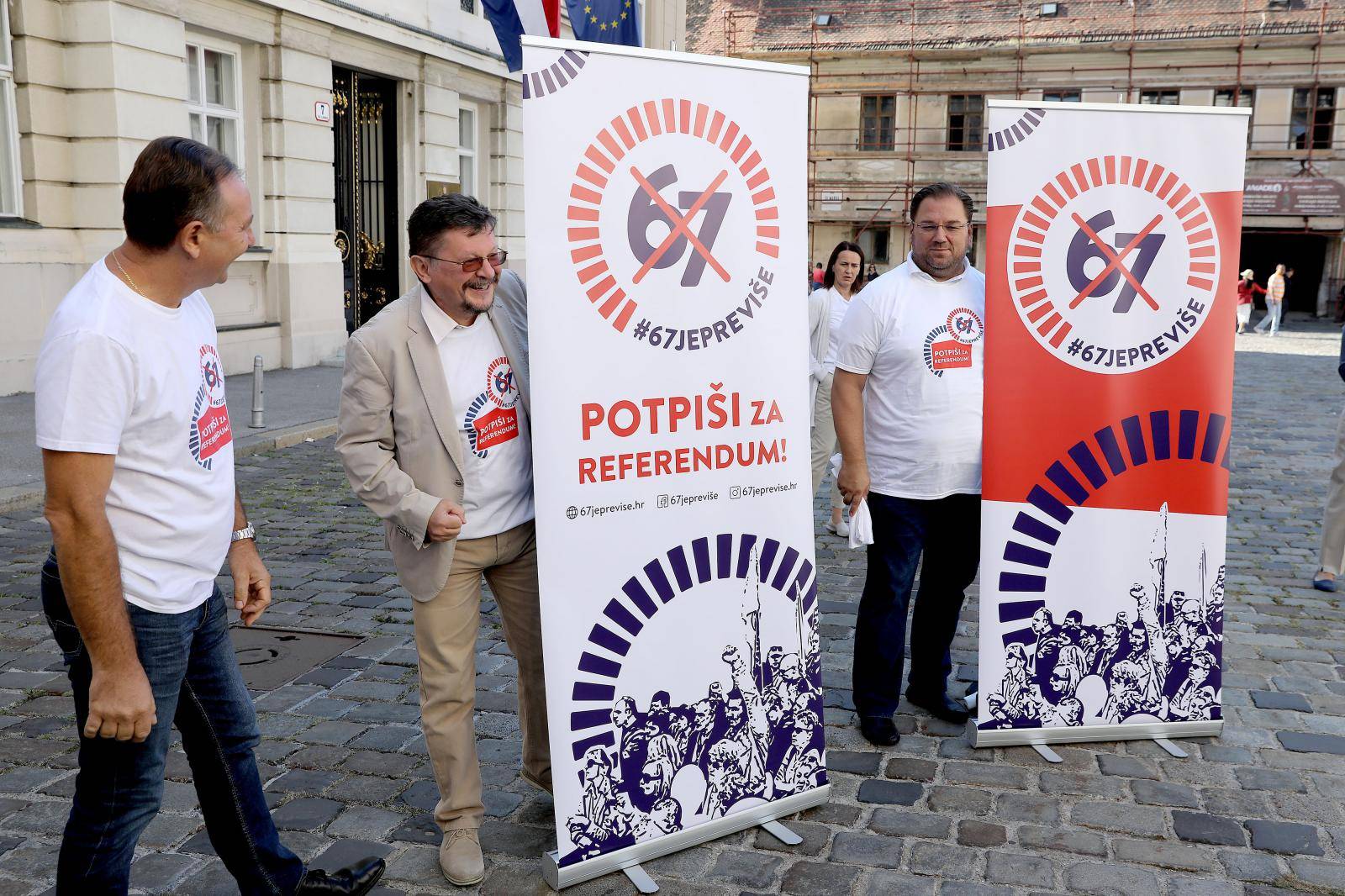 Zagreb: Sindikati odrÅ¾ali konferenciju na temu referenduma "67 je previÅ¡e"