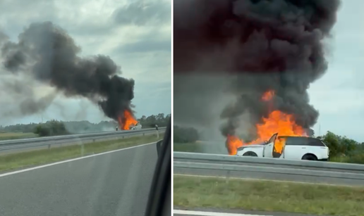 VIDEO Auto u smjeru Bajakova u plamenu: 'Sve je bilo u dimu'