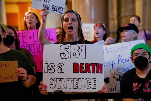 Protests during a special session debating on banning abortion, in Indianapolis