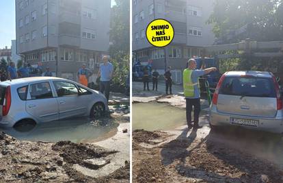 VIDEO Rupetina progutala pola auta na Trešnjevci, voda ušla i u podrume: 'Svi će dobiti odštetu'